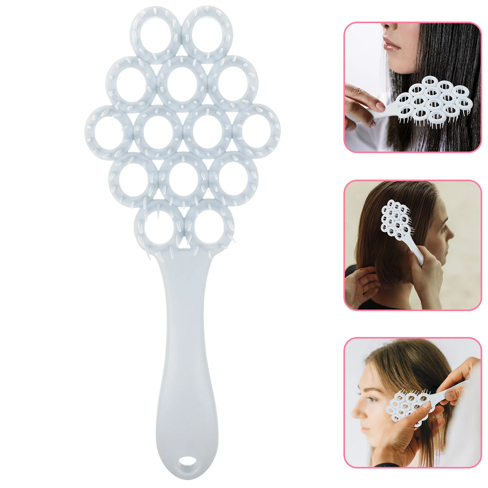 

Hair Detangling Massage Brush Lightweight Portable Ergonomic Handle Gentle Scalp Care Hair Styling Tool Plastic Comb for Women