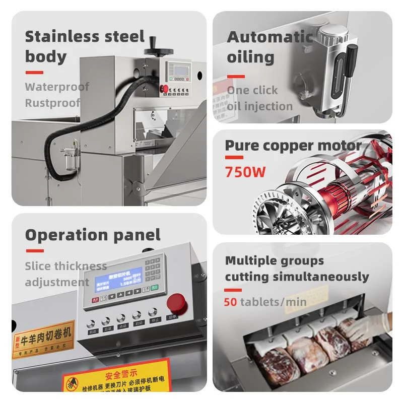 Commercial Professional Automatic Meat Slicer Stainless Steel Electric Fresh Meat Cutting Machine Factory Price Used for Farm