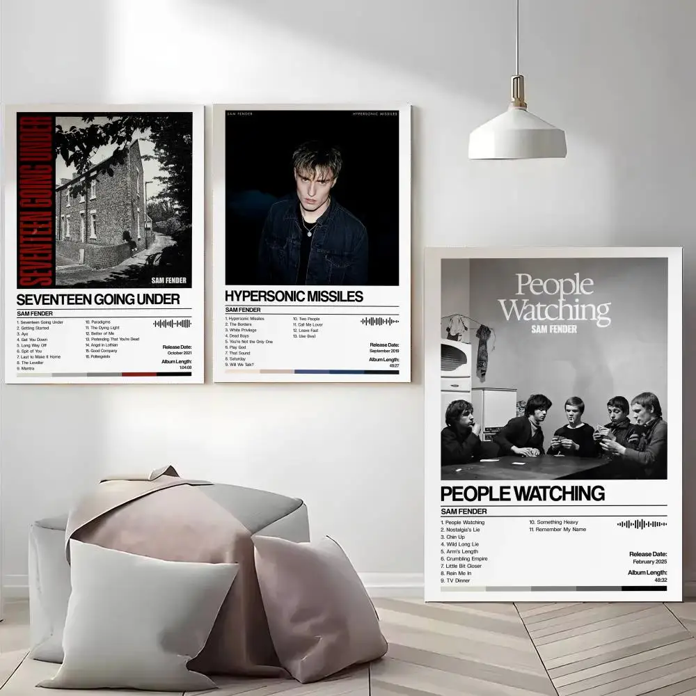 Sam F-Fender Album Poster Stickers Painting Self-Adhesive Wall Decals Mural HD Decor for Bedroom Living Room Home Gift