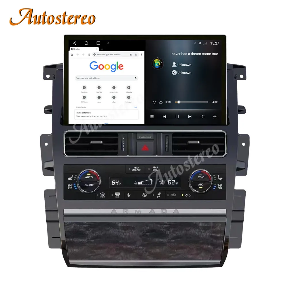 13.3 Carplay Android 13 For Nissan Patrol Y62 2010-2023 Car GPS Navigation Head Unit Multimedia Player Car Radio Tape Recorder