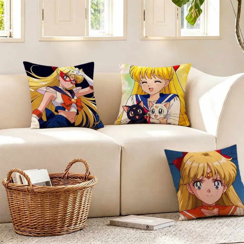S-Sailor Moon Aino Minako Pillow Case for Sofa Living Room Home office Decor Protective Cover