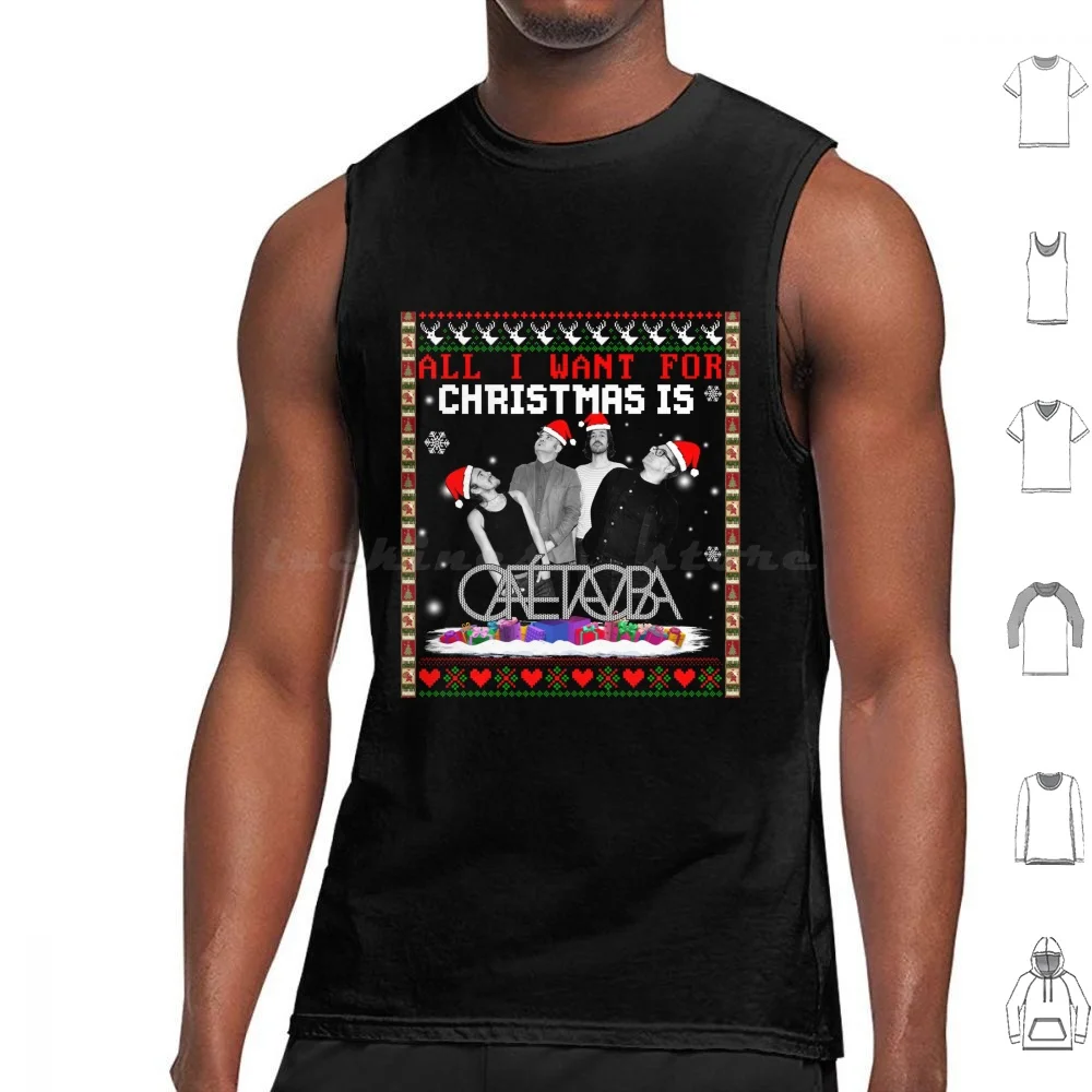 Todo lo que quiero para Navidad es Tacuba camisetas sin mangas chaleco sin mangas café Tacuba café Tacvba banda mexicana Tacubos Vintage Retro