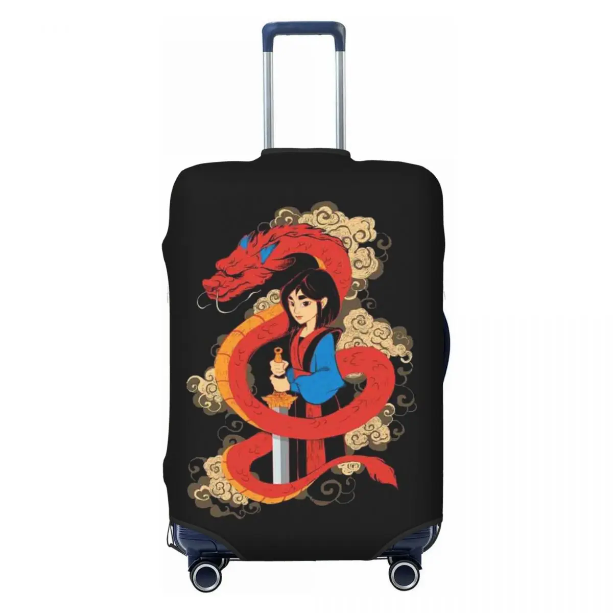 

Custom Cute Mulan Anime Dragon Cute Luggage Cover Protector Dust Proof Travel Suitcase Covers