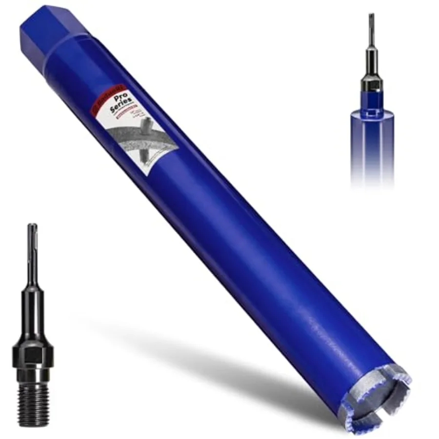 

2" Concrete Core Drill Bit with Adapter 1-1/4"-7 Thread - 14" Cutting Depth and Upgraded Welded Teeth Core Bits for Concrete wi