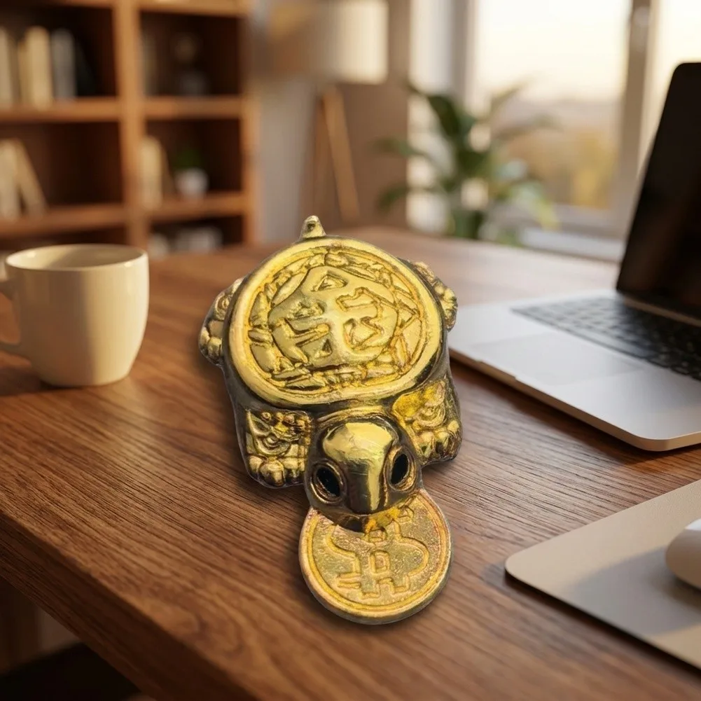 For Prosperity Gifting for Golden Metal Turtle Figurine Decorative Turtle Figurine Turtle Figurine Prosperity Ornament