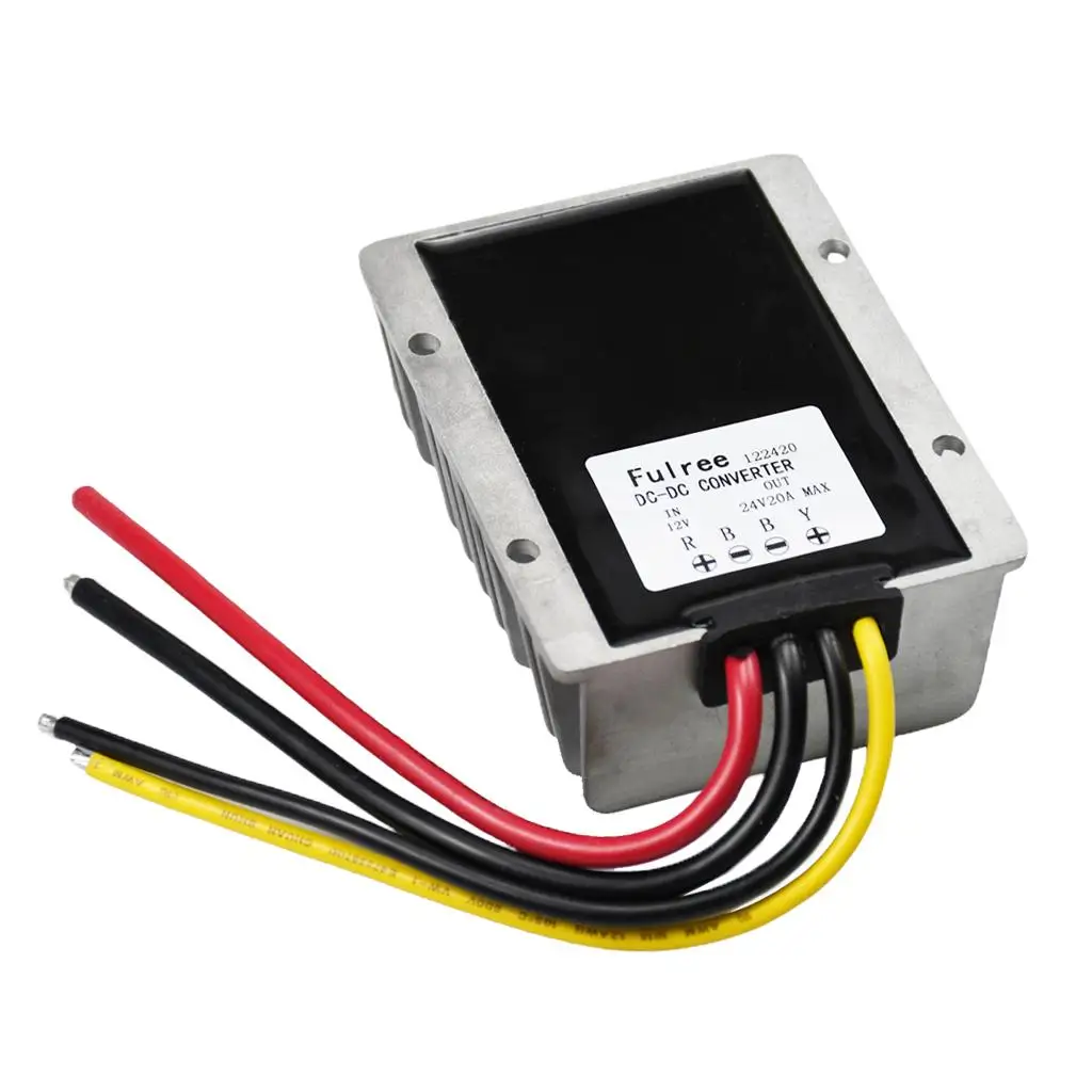 

DC-DC 12V Step Up 24V 20A Power Adapter with Over-Crrent Overheat Protection