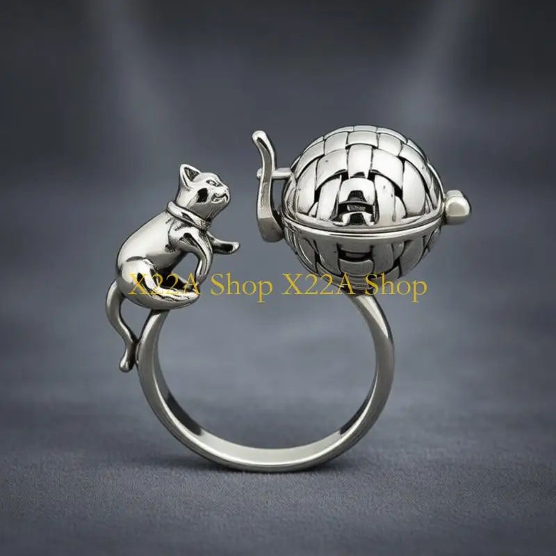 Unique Practical Cats Geometric Finger Rings Adjustable Open Rings Alloy Texture Suitable for Wedding Parties Wear