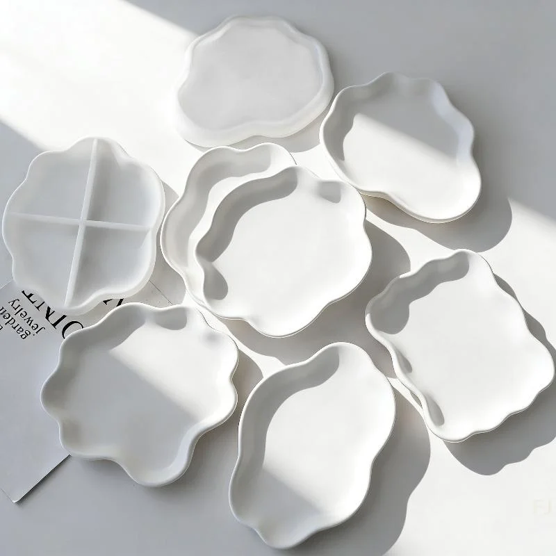 [YU]Flower Tray Silicone Mold Cloud Coaster Silicone Molds For Irregular Tray DIY Jewelry Trinket Dish Candle Holder Casting