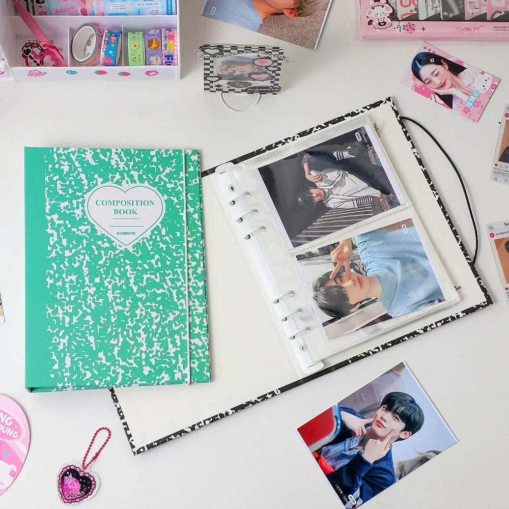 IFFVGX Colorful A5 Binder Photocard Holder Kpop Idol Photo Album Collect Book Picture Cards Storage Notebook School Stationery