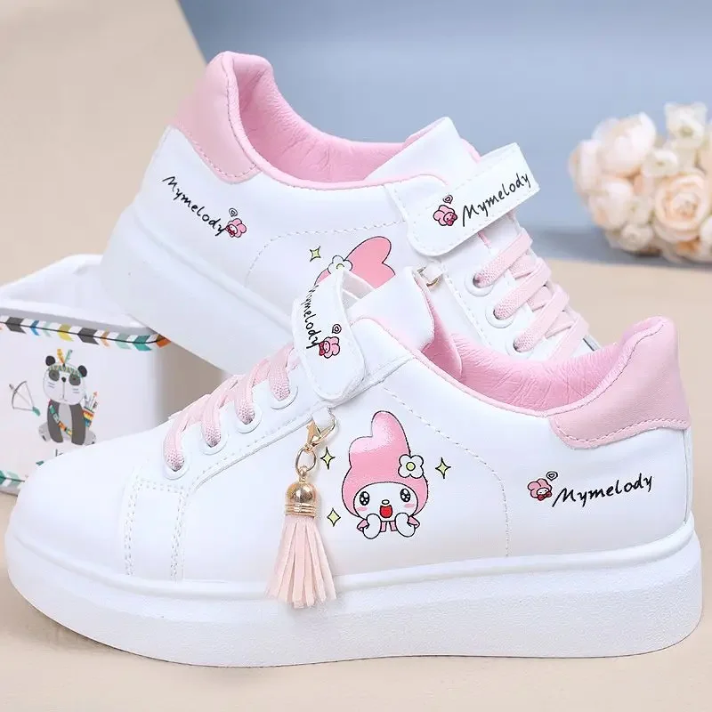 Sanrio Kawaii Kuromi Cinnamoroll Children Shoes Girls Heart Cute Anime My Melody Sneakers Soft Bottom Anti-Slip Gift for Kids