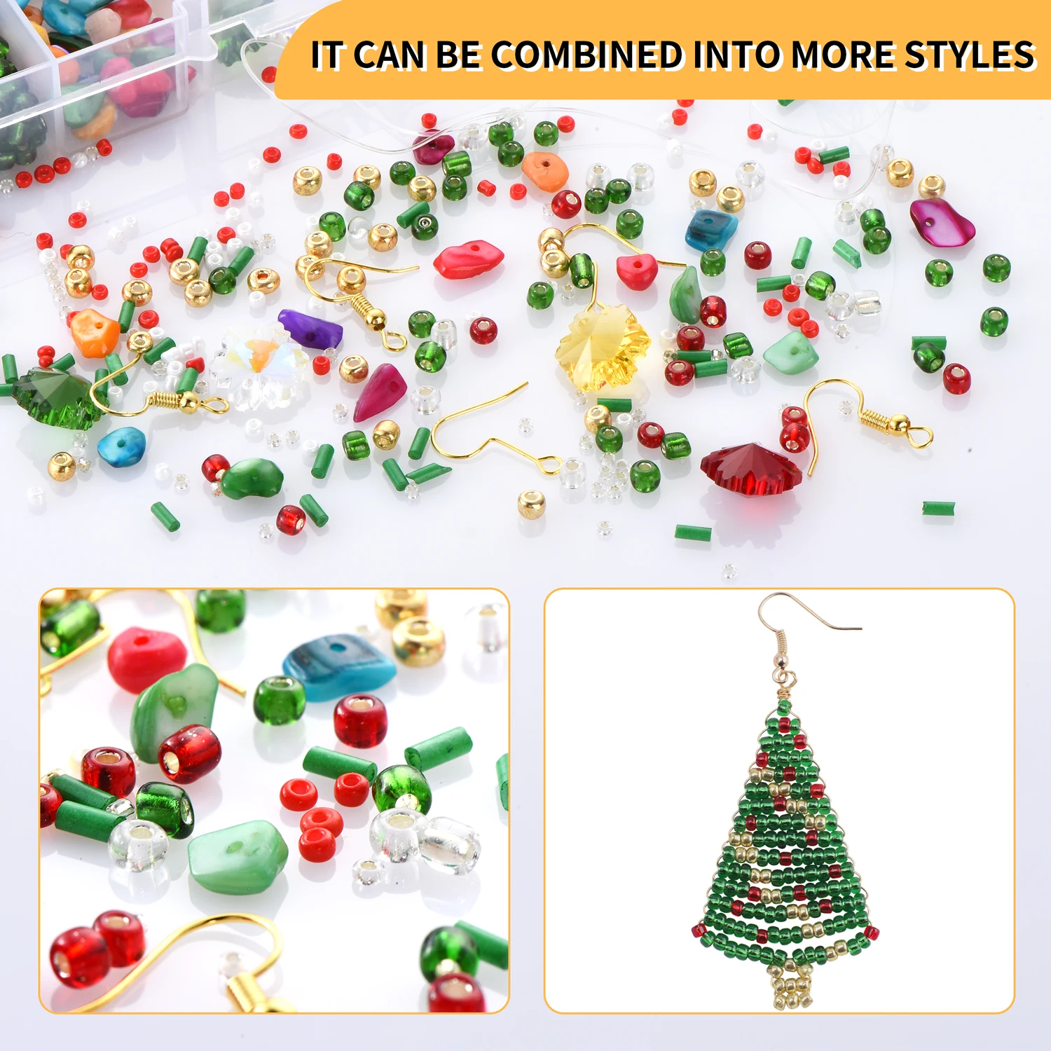 Mixed Christmas Color Crystal Glass Faceted Loose Round Spacer Beads For DIY Making Charms Jewelry Christmas Gifts Accessories