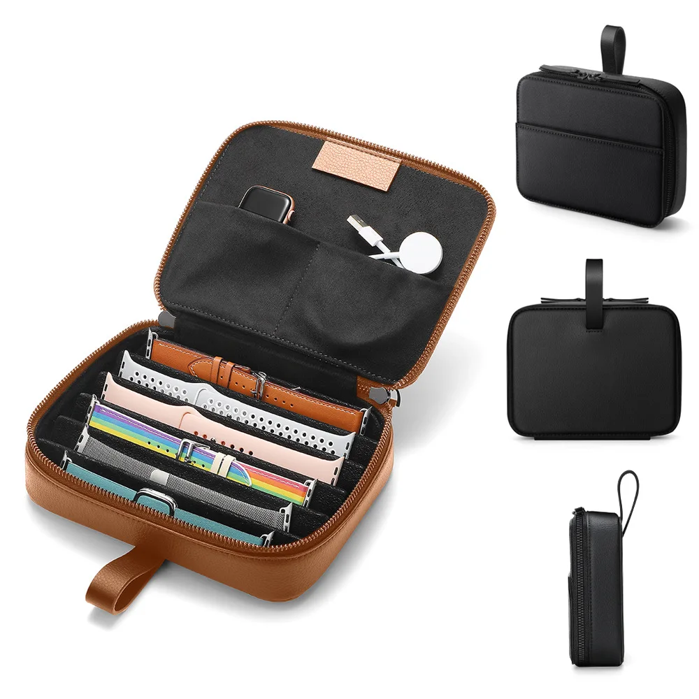 watch-band-storage-box-anti-fall-winding-cable-organizer-suitable-for-iwatch-travel-bag-fashionable-pu-leather-case