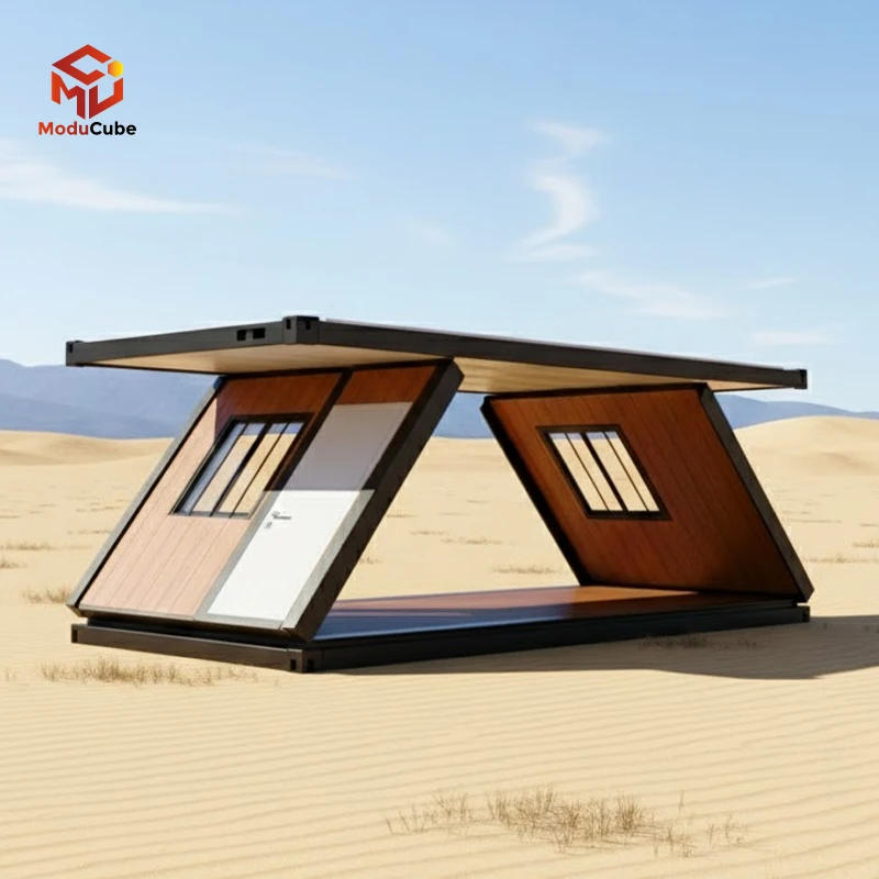Moducube Wholesale 20ft Z-Folding Container House Prefab Fold Out Tiny House Mobile Fold Out Container House
