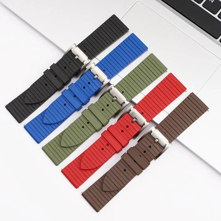 Fluoro Rubber Sport Strap 20/22/24mm Stainless Steel Buckle Quick Release FKM Men Women Replace Watch Band for Huawei GT 4 46mm