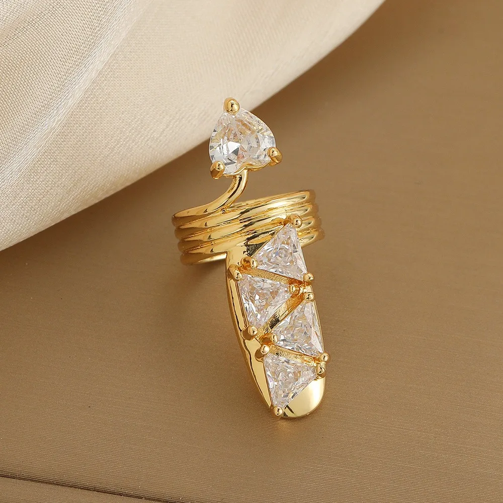 Nail Rings With The Same Material As The Micro-Inlaid Zircon Series, Sweet And Romantic Niche Design, A Holiday Gift For Girls