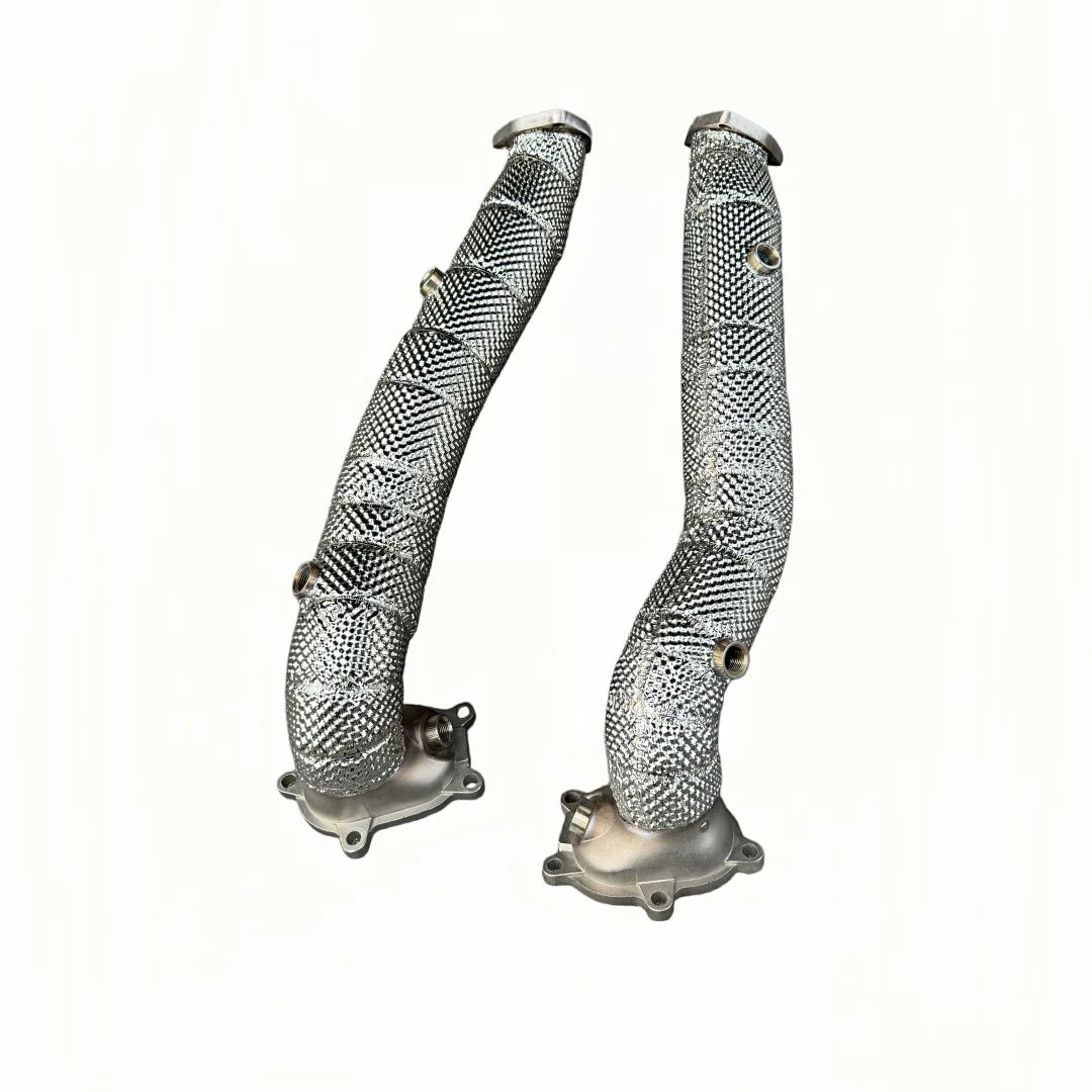 DEX Stainless Steel With Heat Shiled High Flow Exhaust Down Pipe for  2012~2019 Audi S6 S7 Rs6 Rs7 A8 S8 C7 C7.5 4.0t TFSI