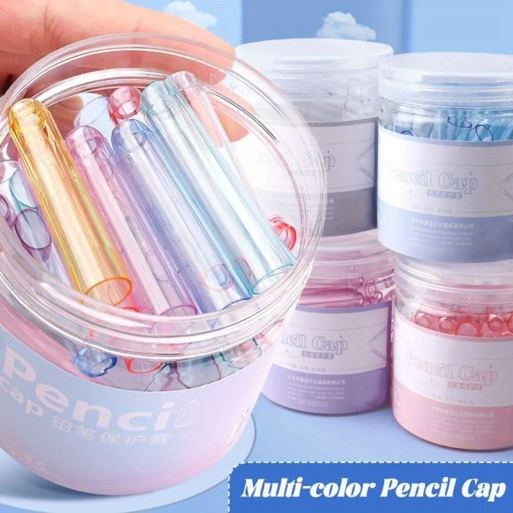 35pcs/set Pencil Nib Protective Cover, Pencil Protective Case Pencil Cap Pencil Extender Pen Tip Protector, Back To School