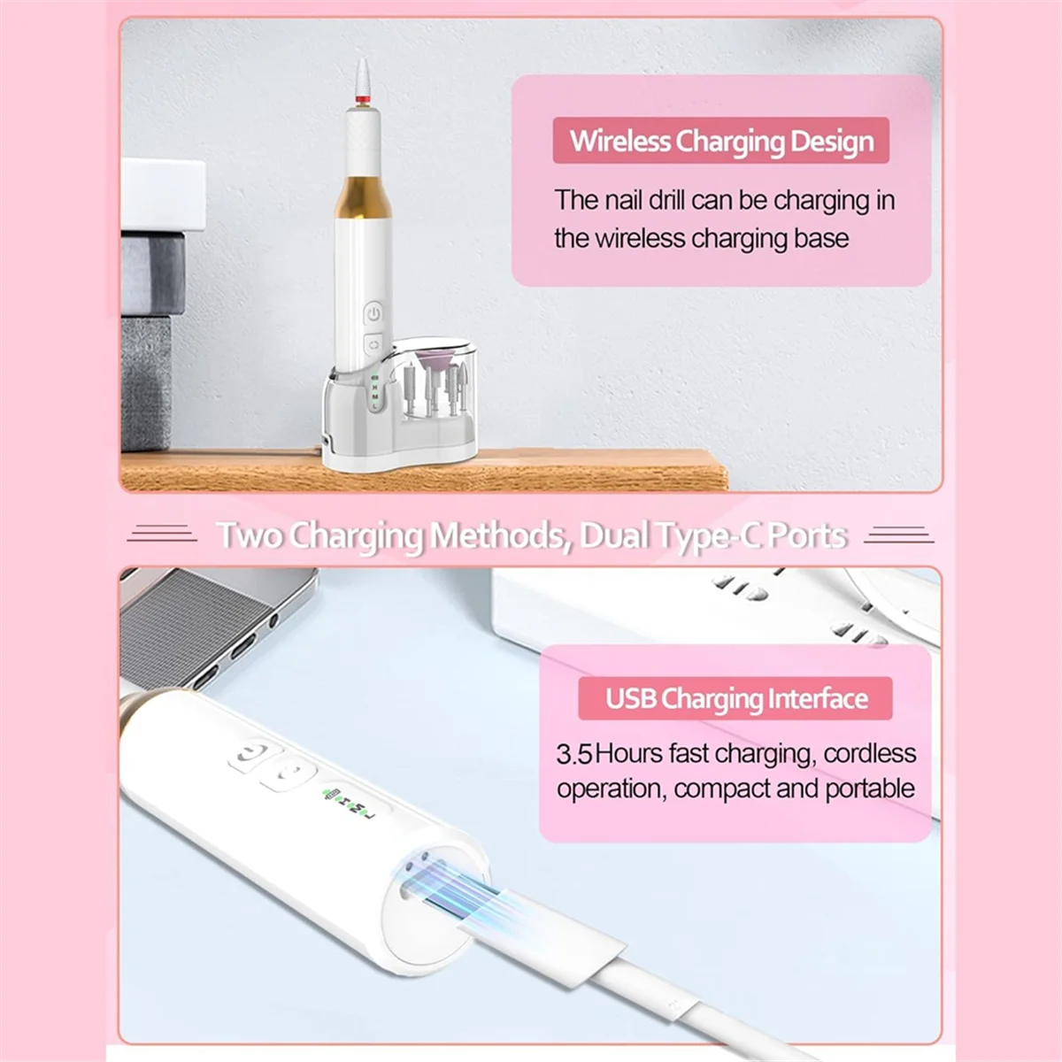 New M918 Cordless Electric Nail Polisher Electric Nail Polisher Polishing Peeling Nail Tools Cordless Electric Nail Drill
