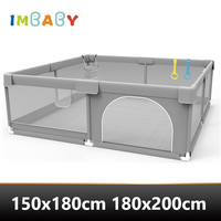 IMBABY Baby Playpen Light Gray Infant Fence 150180&180200 Baby playground Large Baby Safety Fence Baby Space Games Play Park