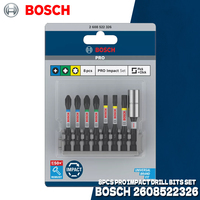 BOSCH 2608522326 8 Pieces PRO Impact Screwdriver Bit Set with Standard Bit Holder 55MM Drill Bits Bosch Power Tool Accessories