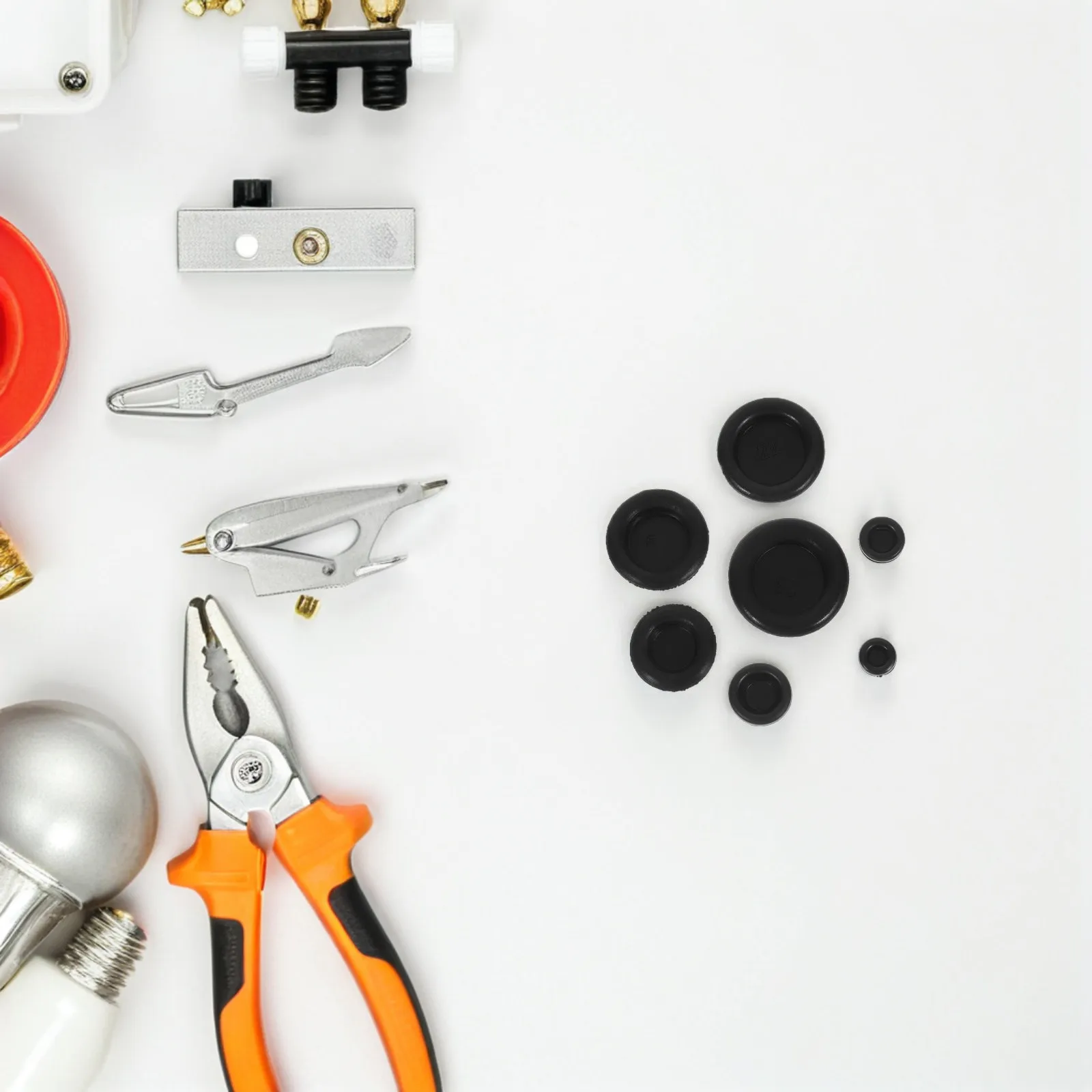 170Pcs Rubber Wire Grommet Assortment High Elasticity Single-Sided Wire Guide Ring Set for Auto Body Home Office Cable