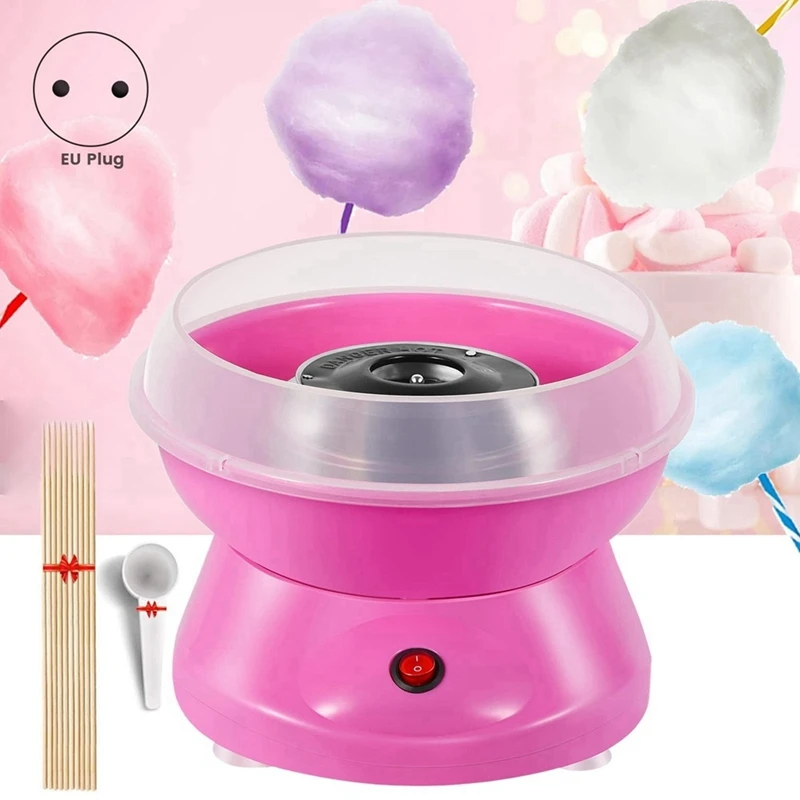 Cotton Candy Machine for Kids,Mini Electric Cotton Candy Maker with Splash-Proof Plate for Home Kids ,EU Plug-A14I