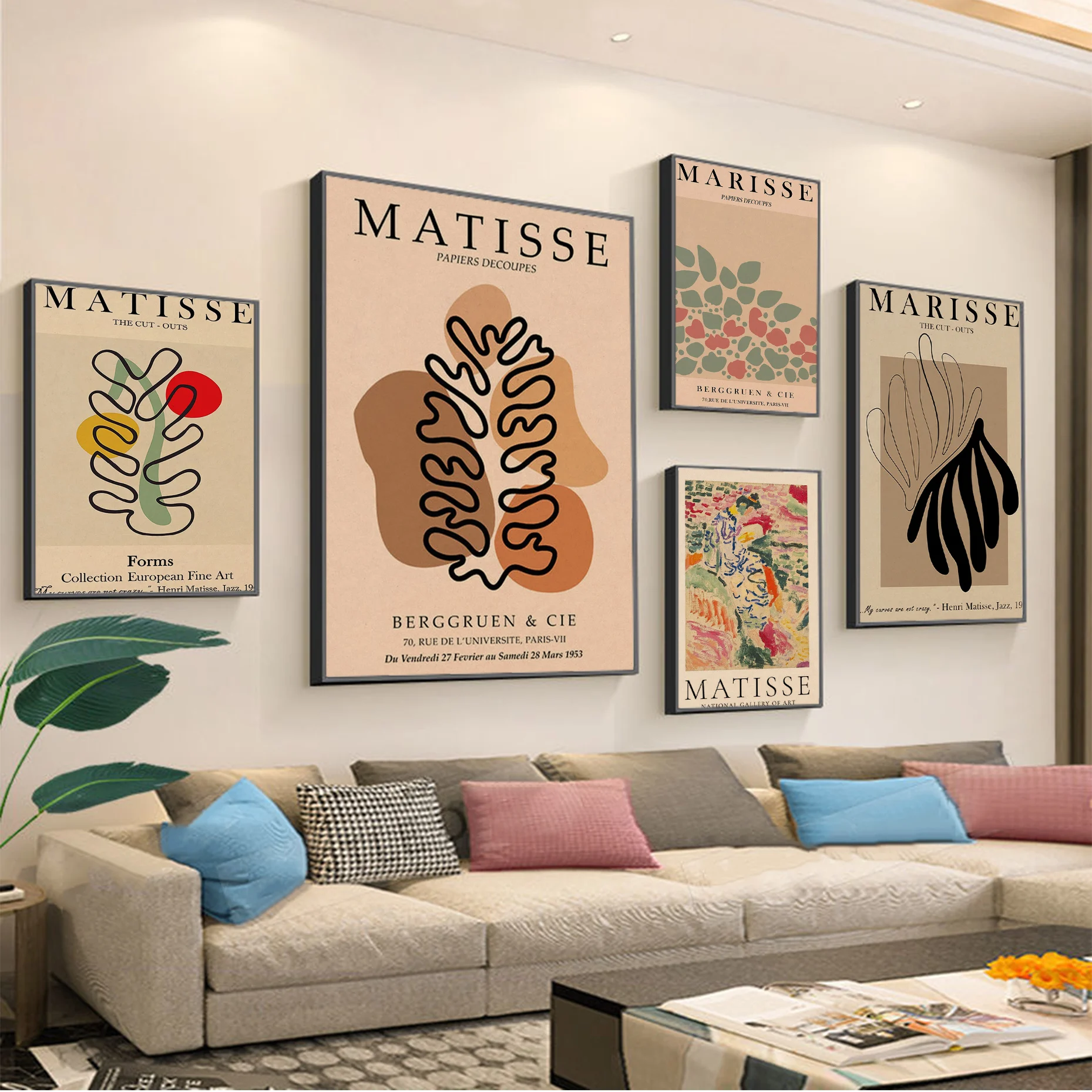 Matisse Retro Kraft Paper Poster Kraft Paper Sticker DIY Room Bar Cafe Wall Decor