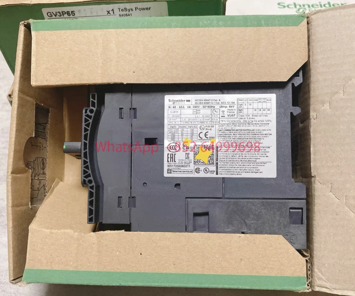 Brand New Motor Switch Circuit Breaker GV3P65