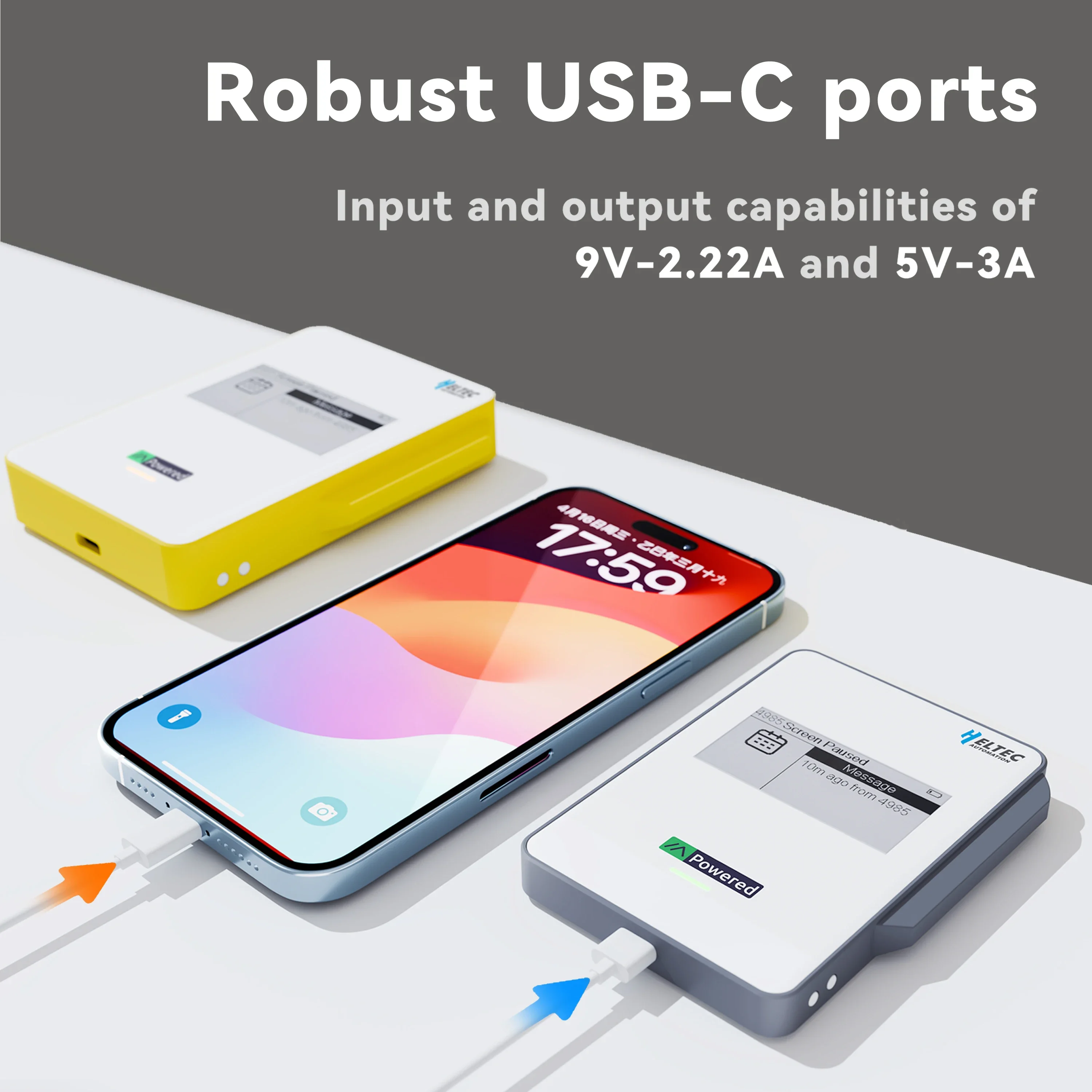 Meshtastic Heltec MeshPocket 5000/10000mAh Qi2 Power Bank magnetico 15W Ricarica wireless e E-Ink da 2,13 pollici per iPhone Android