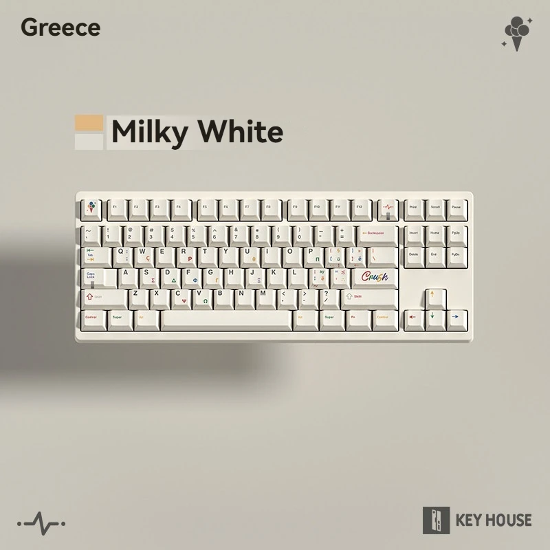 Crush PBT Keycaps OEM Profile 1.7mm Thick Dye Sublimated Wear Resistant Anti Grease For RAIN 60 75 87 Mechanical Keyboards