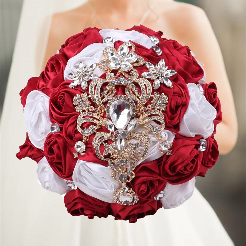 Wine and White Wedding Bouquet Bridesmaid Holding Flowers