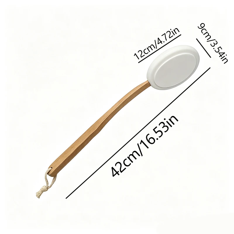 EVA Brush Head Bathing and Polishing Model with High Elasticity Foam Material and Wooden Handle