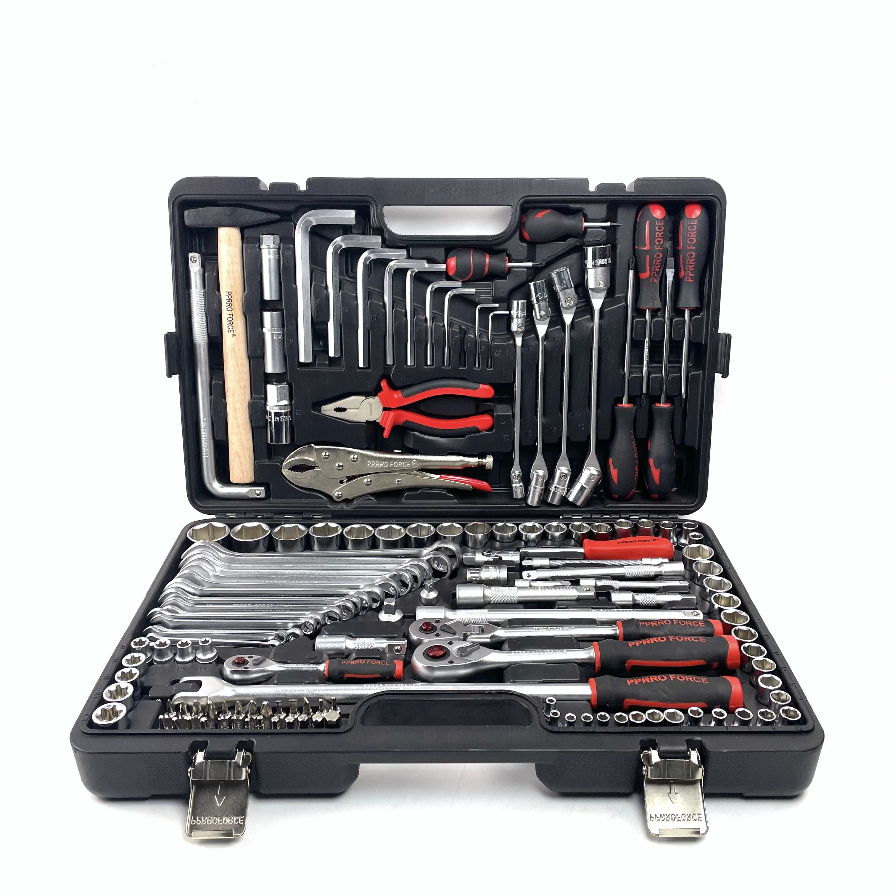 Custom 138-Piece Hand Tool Kit Hard Case Customizable OEM Support 1-Year Warranty Home Garden Repair Combination Wrench Screwdri