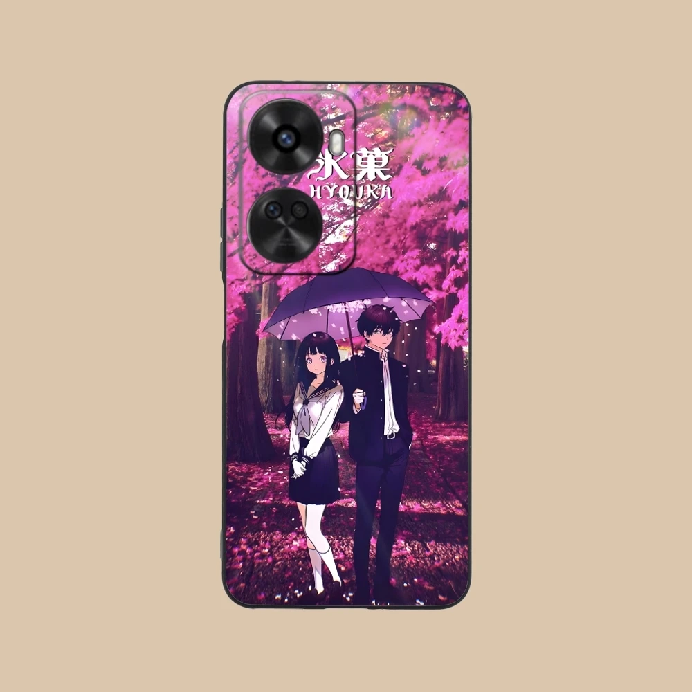 Hyouka Chitanda Oreki Caso de Celular Celular, Preto Capa Macia Shell, Huawei Nova 12, 11, 10, 9, 8, 7, Pro, SE, 5G