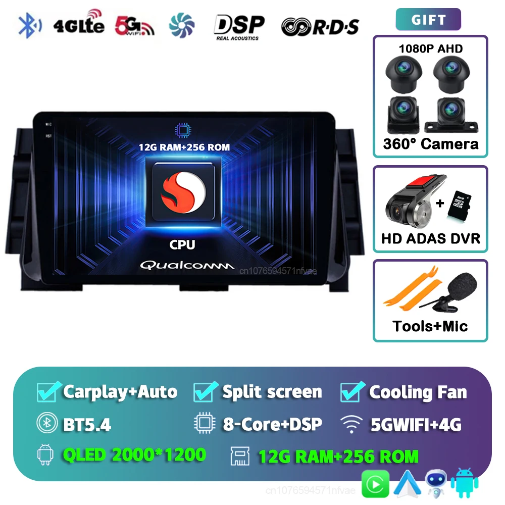 Qualcomm Snapdragon Android 15 Carplay Auto Radio Multimedia Speler Voor Nissan Kicks Micra P15 2016-2020 Dsp Autoradio GPS