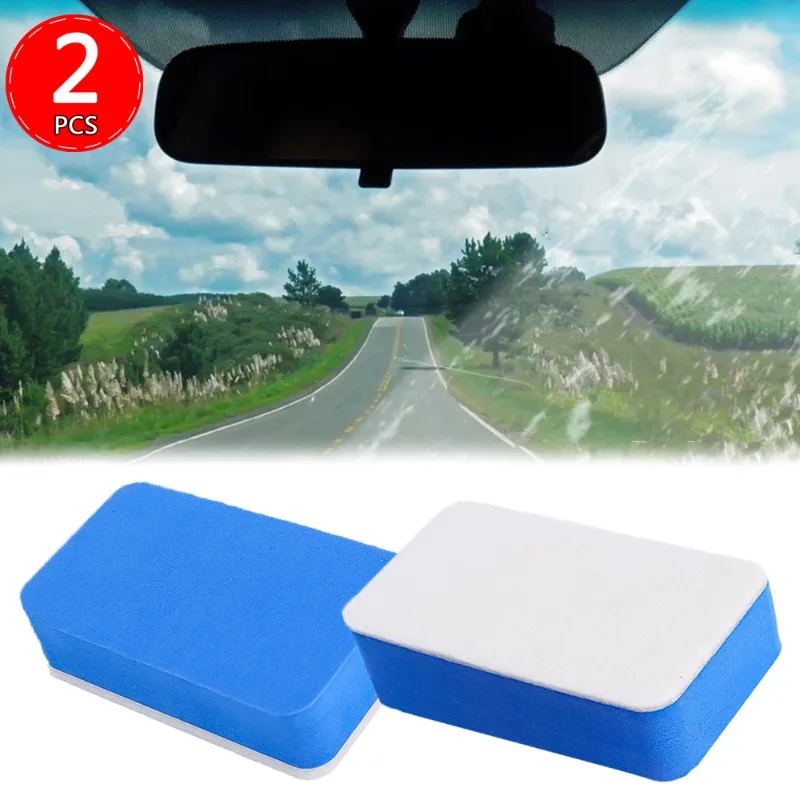 Car Glass Cleaning Sponge Oil Film Remover Windshield Polishing Sponge Car Glass Film Polishing Cleaning Tools