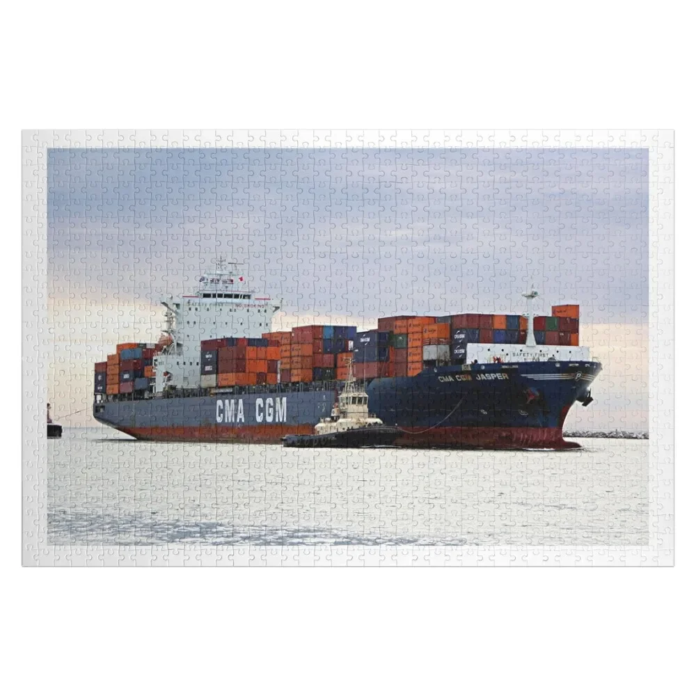 

Container cargo ship and tug Jigsaw Puzzle Christmas Toys Wooden Compositions For Children Custom Child Gift Puzzle