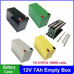 12V 7Ah Battery Case Fit 21PCS 18650 Cells 12V7Ah Empty Box 3*7 Holder 3S25A BMS Nickel Strip Storage Box for DIY Battery Pack