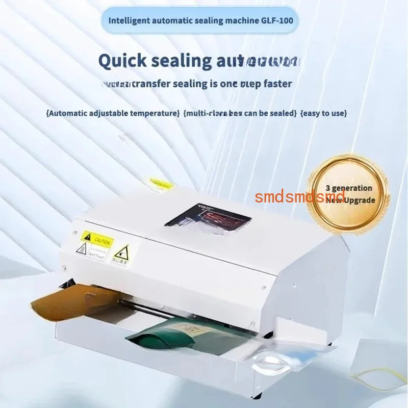 GLF-100 Fully Automatic Sealer Candy Bag Heat Sealing Machine Small Household Snack Food Plastic Bag Quick Seal