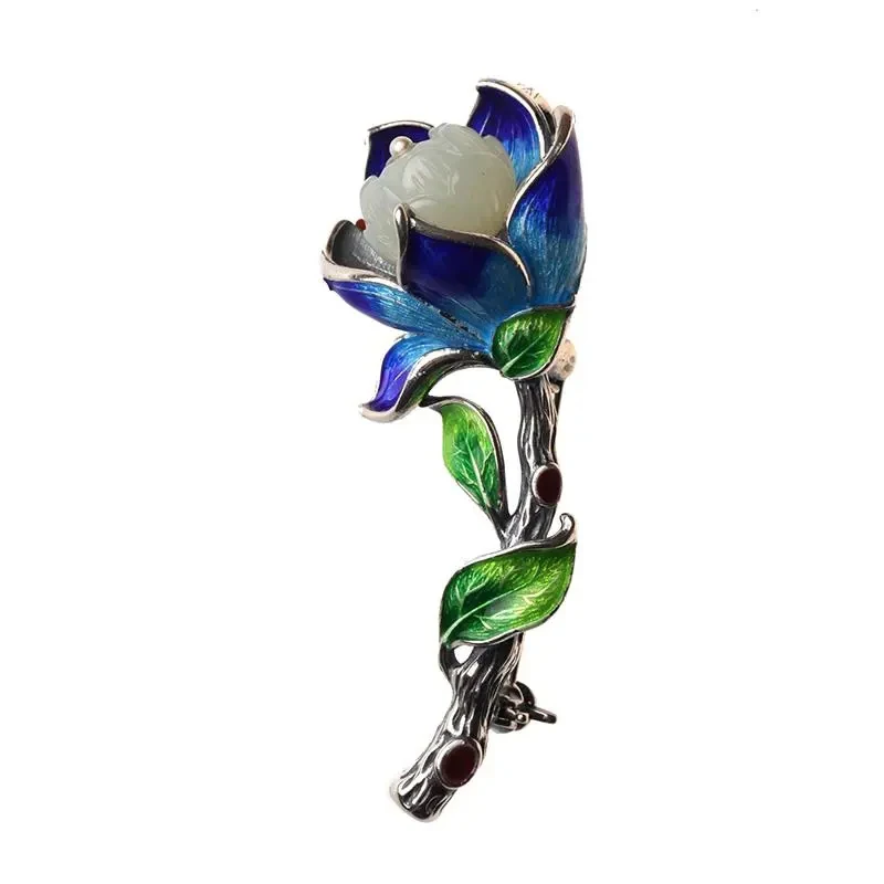 Originele Vakmanschap Magnolia Bloem Hoge-Kwaliteit Broche Chinese Retro Winding Unieke Designer Ambachtelijke Merk Sieraden