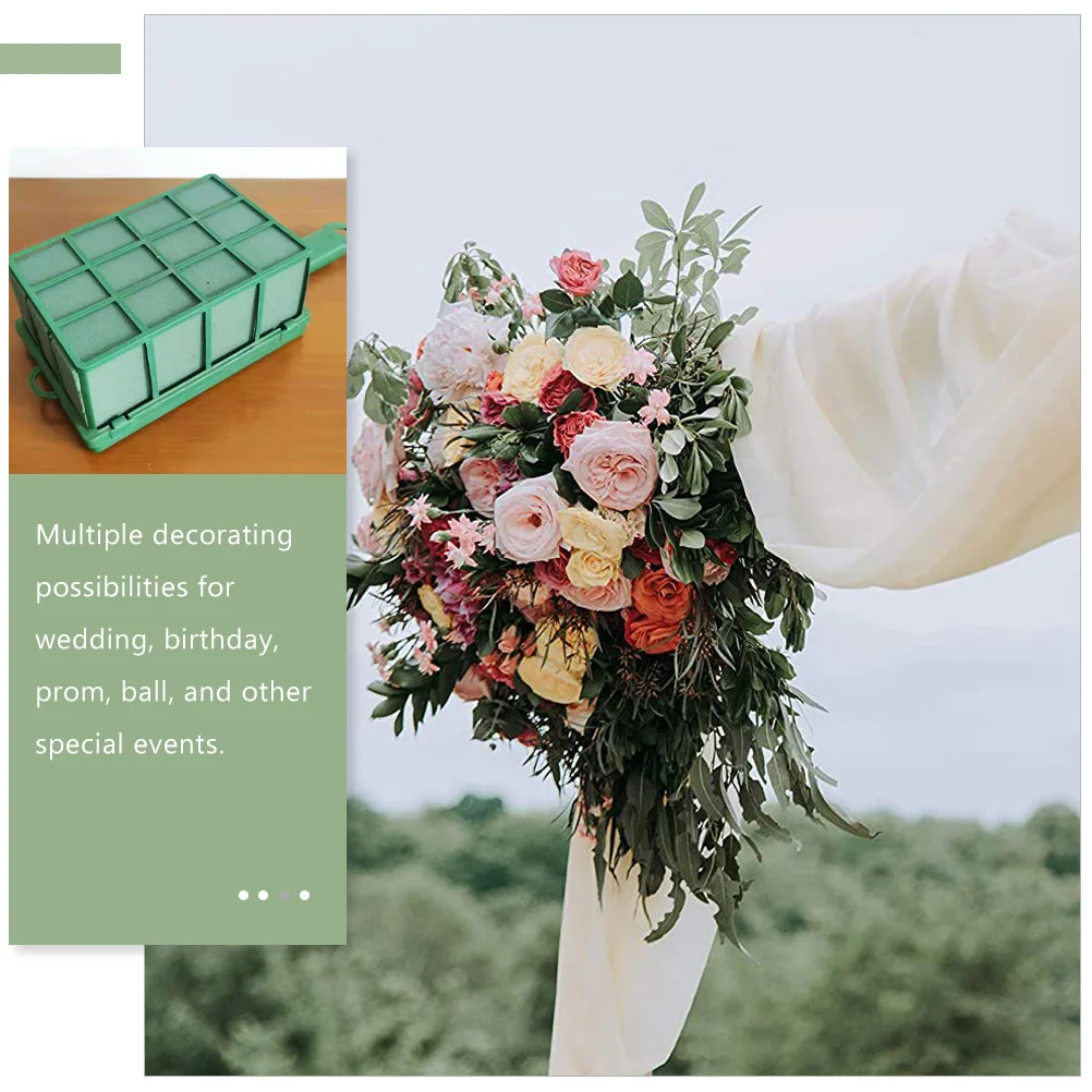 

2pcs Floral Foams Cage Premium Flower Arrangement Mud Water Absorb Diy Base For Wedding Party Florist Supplies Tool