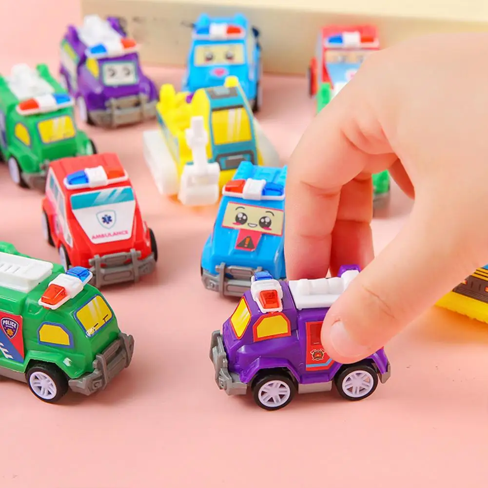 Zabawka Samochodowa dla Dzieci Zabawka Samochodowa 12szt Mini Model Pojazdu Budowlanego Wyścigowego Samochodzik z Napędem Pull Back dla Dzieci Kreskówka Maluchy Chłopcy Dziewczynki Impreza