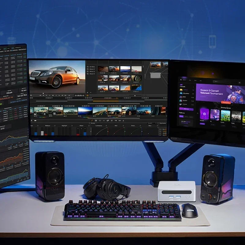 BitPC AMD Ryzen 5 4500U Mini PC 2 * DDR4 2 * M.2 SSD Windows 11 PRO WiFi6 BT 5.2 سطح المكتب مكتب كمبيوتر صغير ألعاب الكمبيوتر