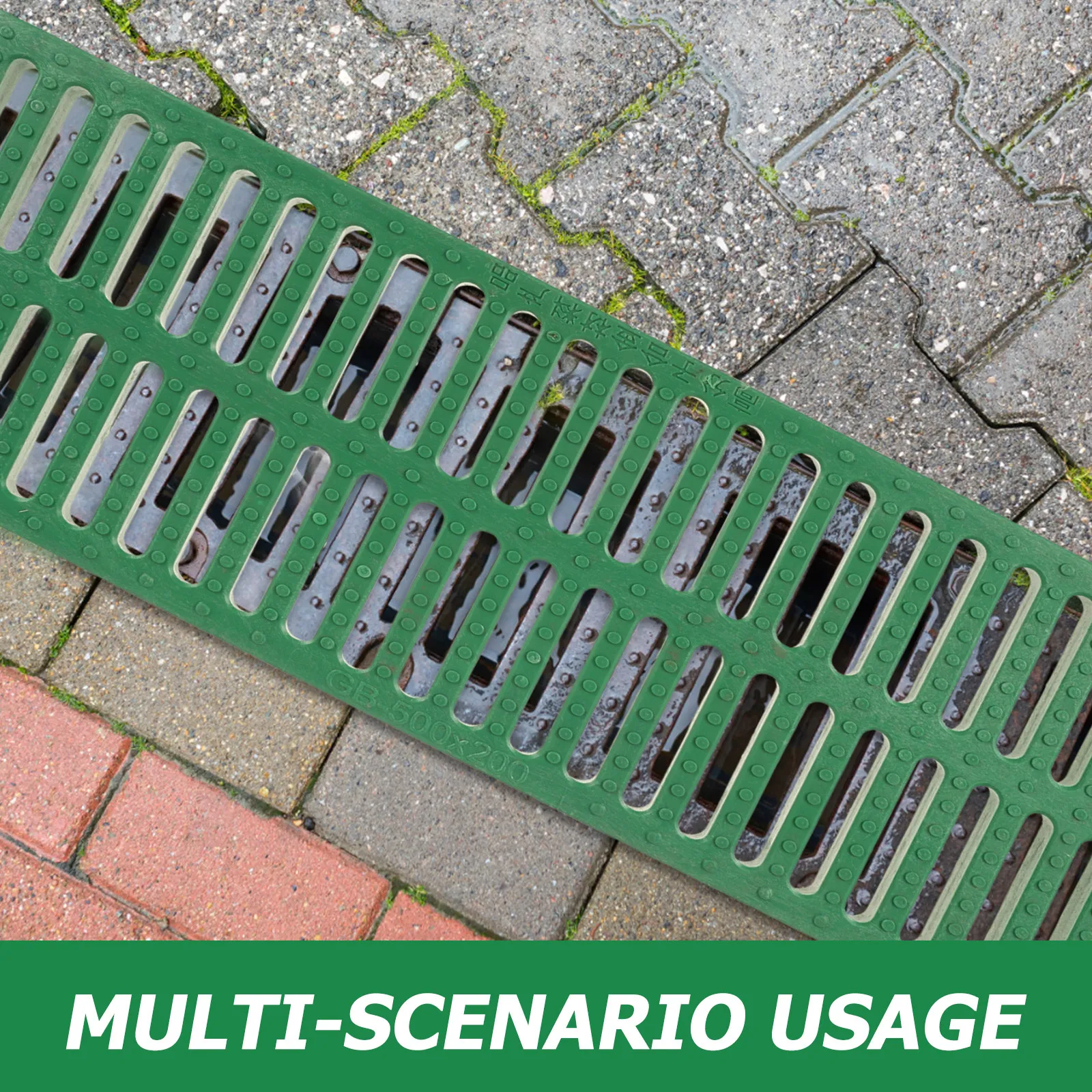 Outdoor Drain Cover Plastic Trench Drain Grate City Infrastructure Ventilation Drainage Function Flood Resistant Sturdy Sewer