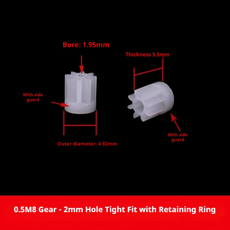 082A 100pcs 0.5 Module Plastic Gear 82a with Shoulder & Rib, DIY 4WD Model Parts, Reduction Gearbox Transmission Gear