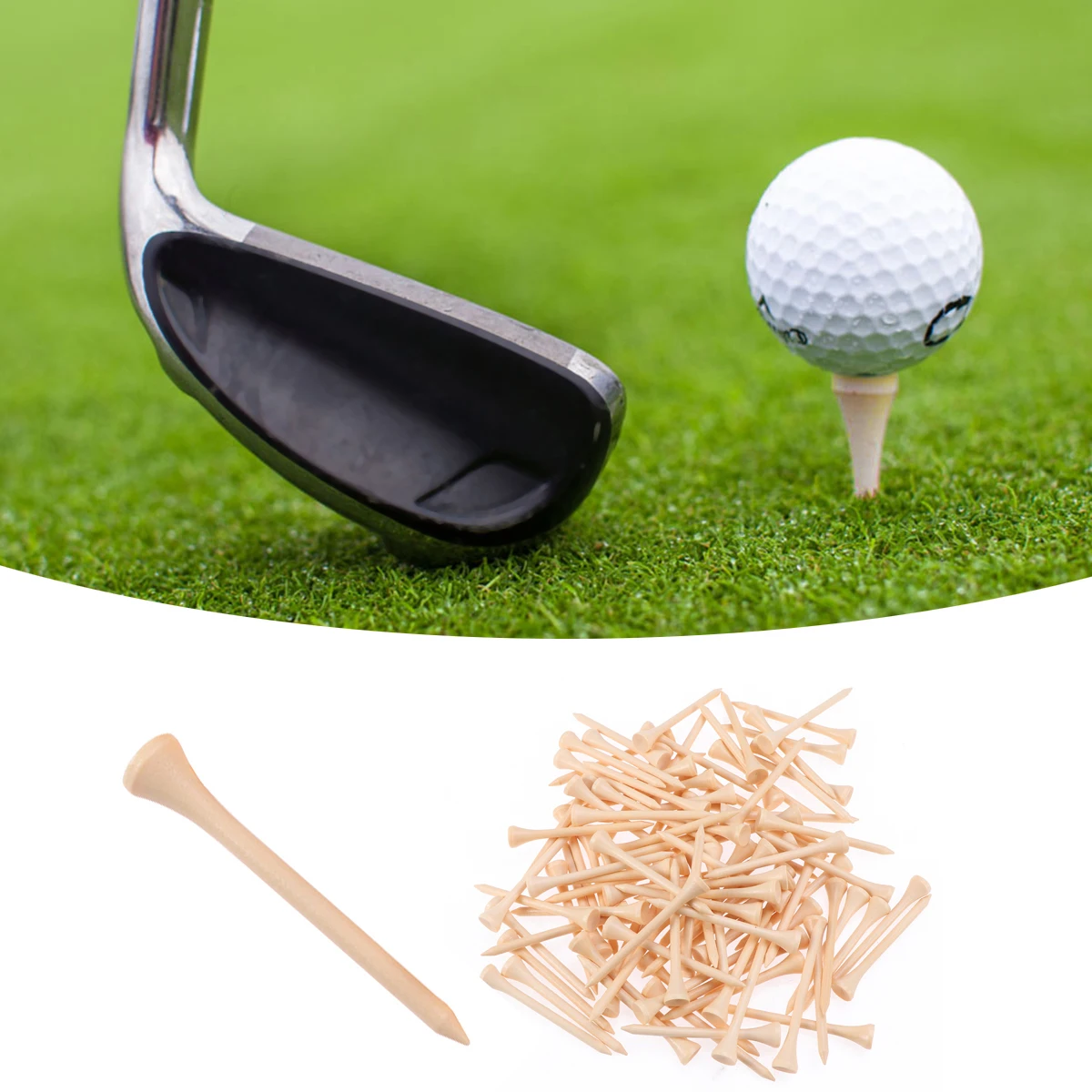 

100pcs 8.3Cm Wooden Tees Solid Wood Golf Ball Nails Durable Eco-Friendly Training Accessories Unbreakable Tee Pegs For Golfers