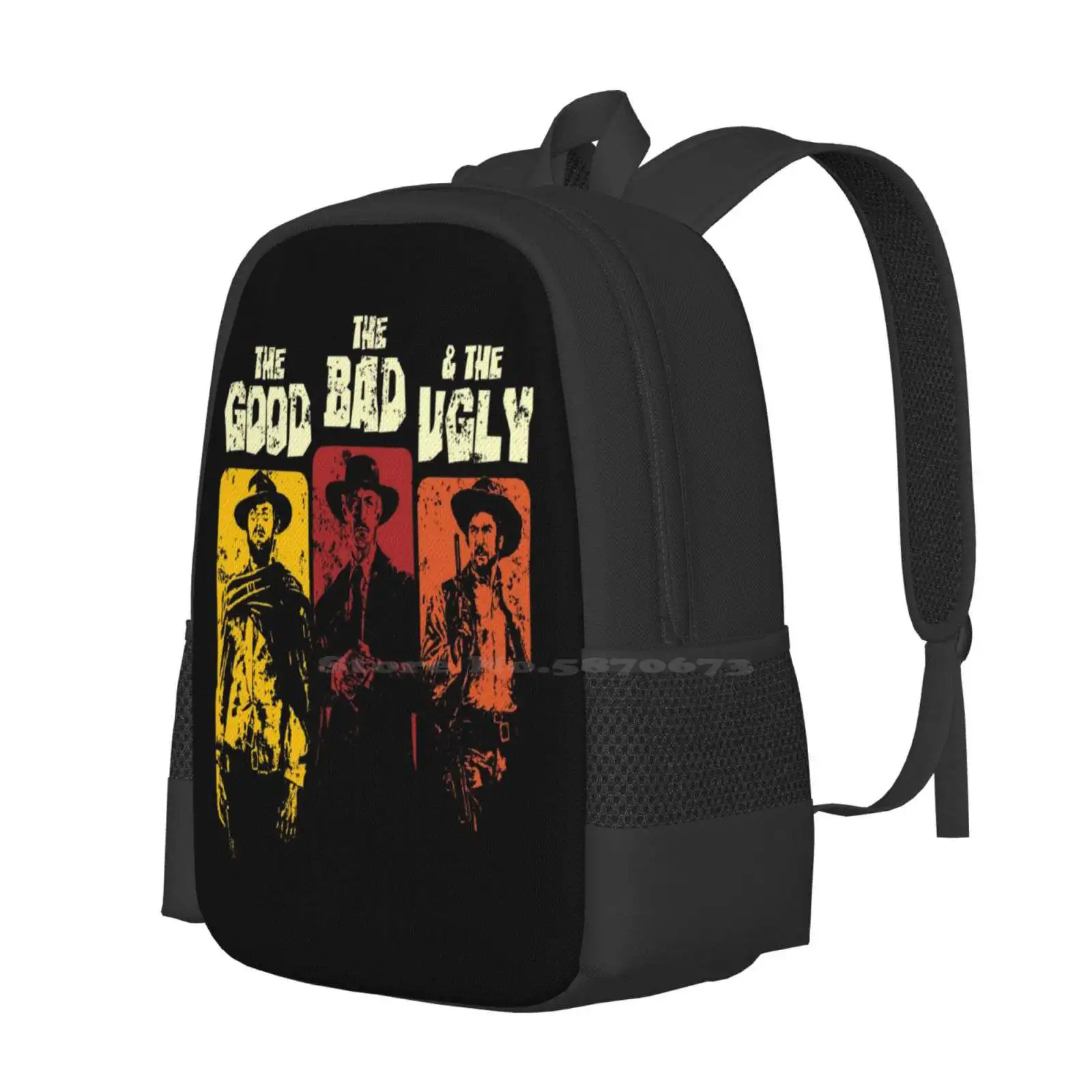 The Good , The Bad , & The Ugly Bag Backpack For Men Women Girls Teenage Dustbrain Design The Good The Bad And The Ugly