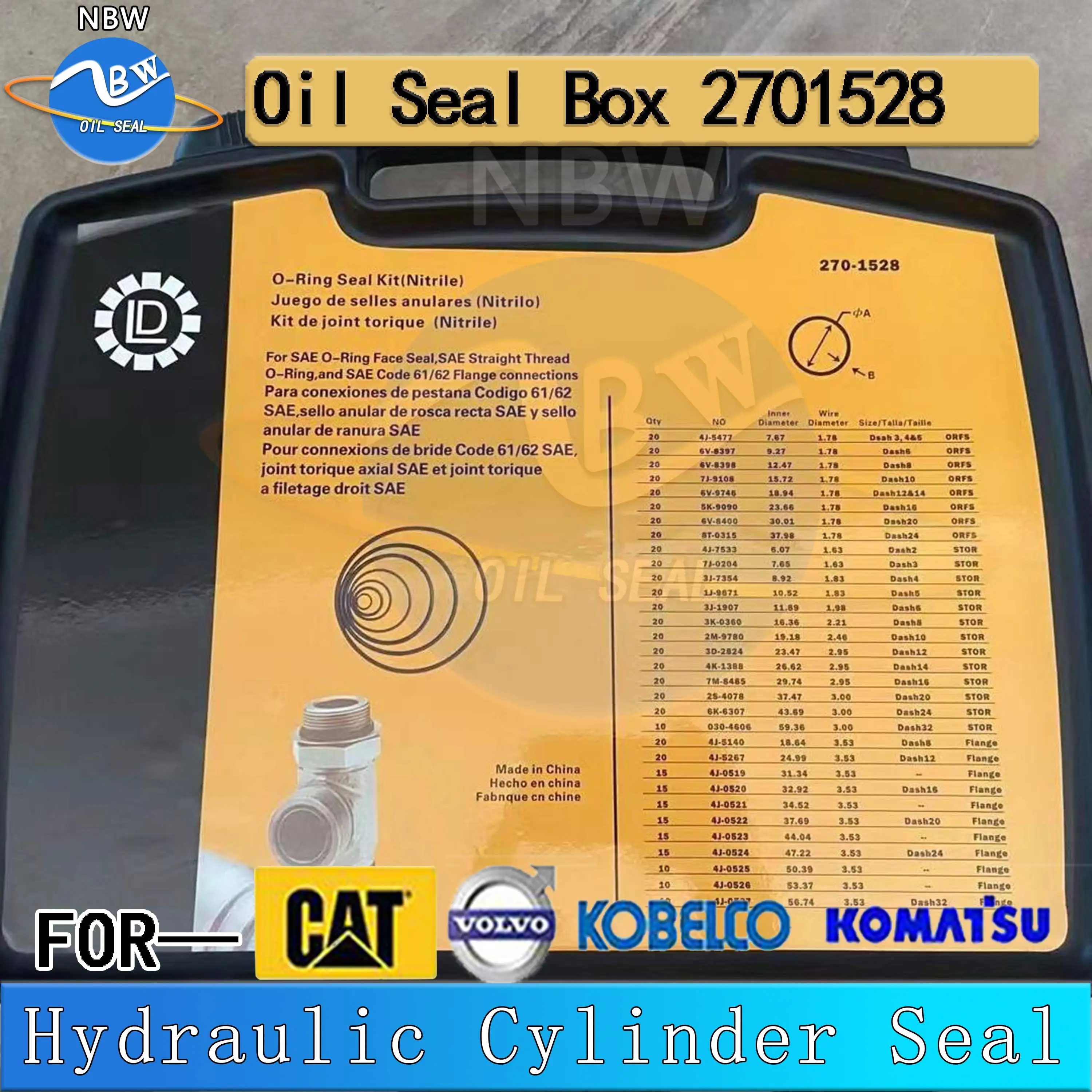

270-1528 - Oil Seal Box 4C-4782 Excavator Hydraulic Cylinder Repair Kits For Caterpillar CAT Nitrile Rubber Gaske 4C4782 2701528