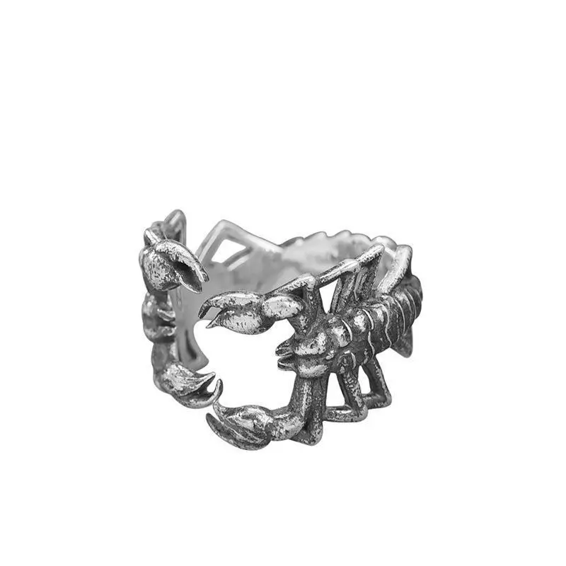 Imperious Personality Scorpion Open Ring Trend Skull Ring Men's and Women's Open Adjustable Size Ring Fashion Jewelry Wholesale