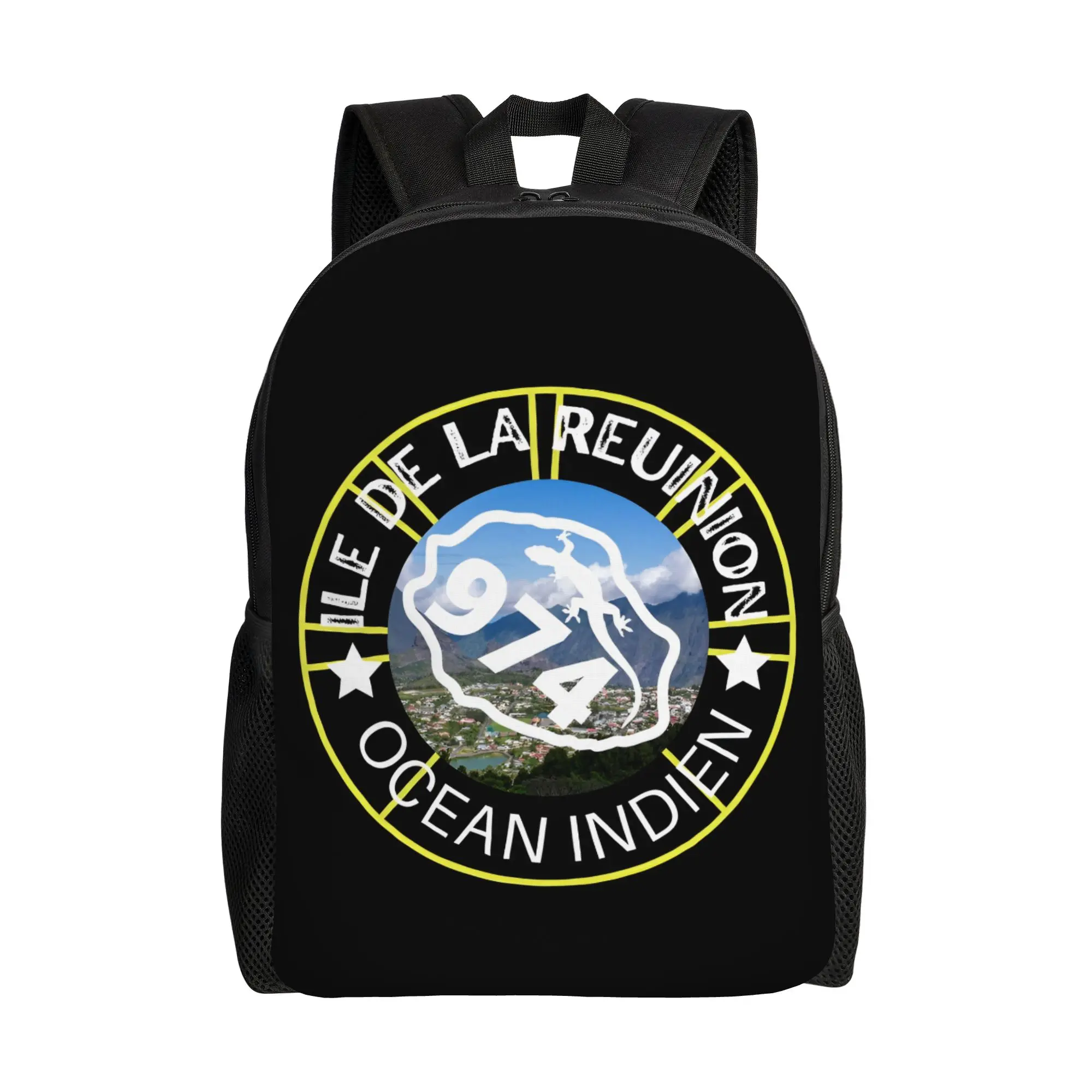 

Custom 974 Reunion Island Laptop Backpack Women Men Casual Bookbag for College School Students Ile De La Reunion Bags